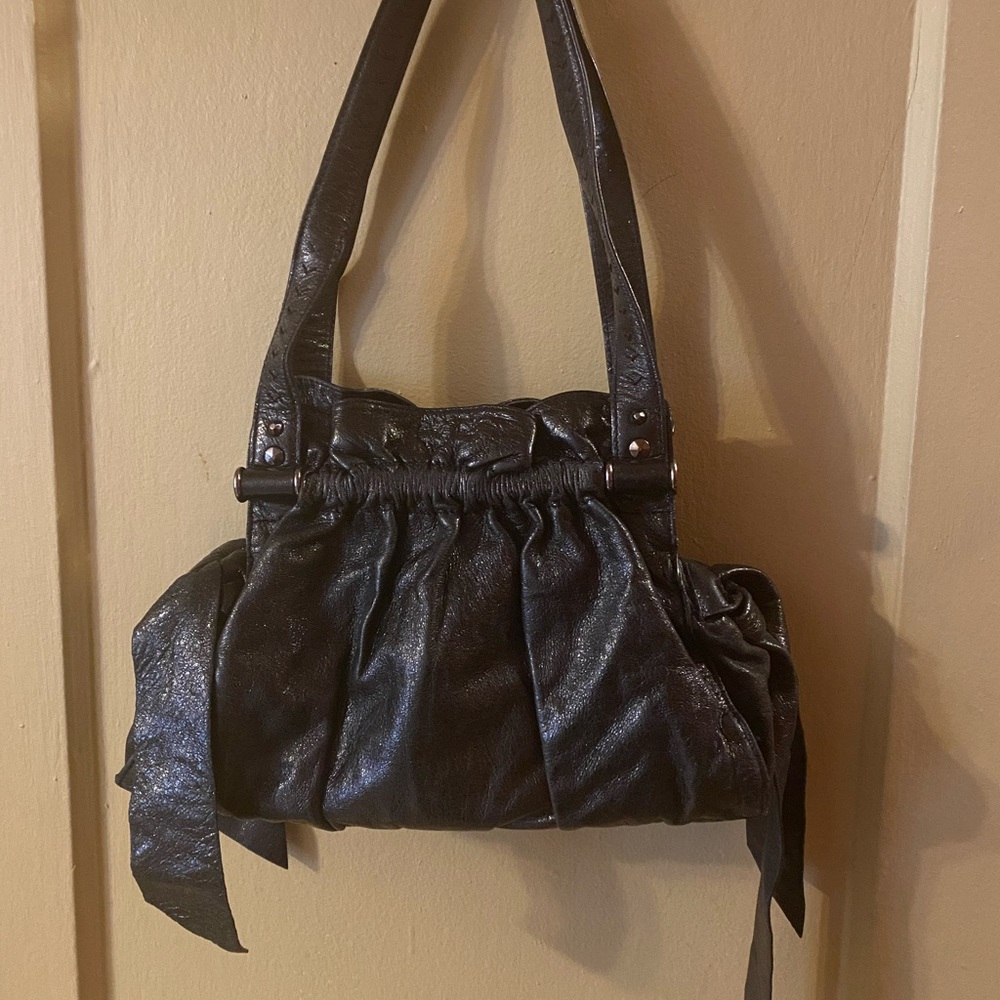 Shiny Black Leather Jill Stuart Handbag